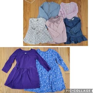 Lot of 7 Toddler Girl Dresses & Shirts Size 2T & 24 Months Lands End Primary Etc